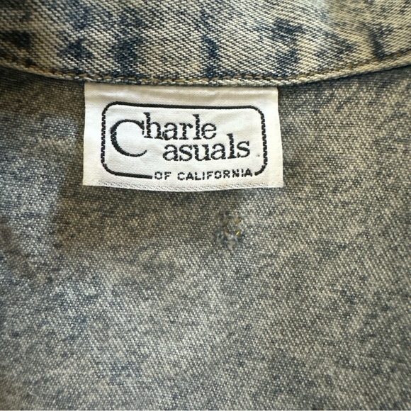 Vintage 80s Charle Casuals California Embellished Denim Jacket Acid 1980s Artsy - Picture 15 of 16